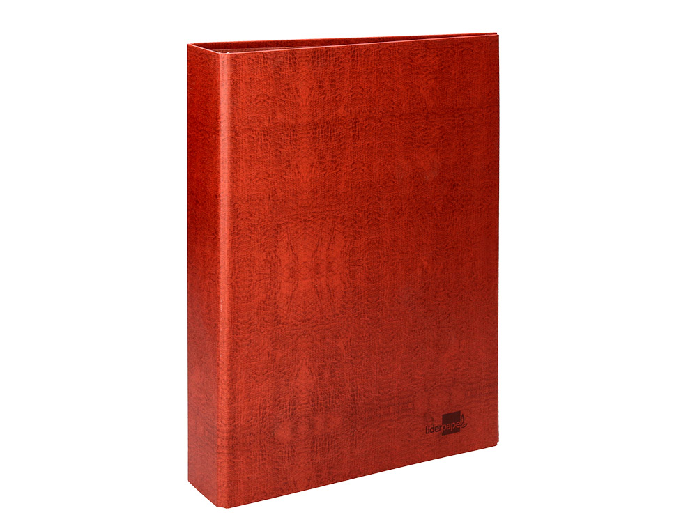CARPETA DE 4 ANILLAS 40MM MIXTAS LIDERPAPEL FOLIO CARTON CUERO FORRADO COMPRESOR PLASTICO