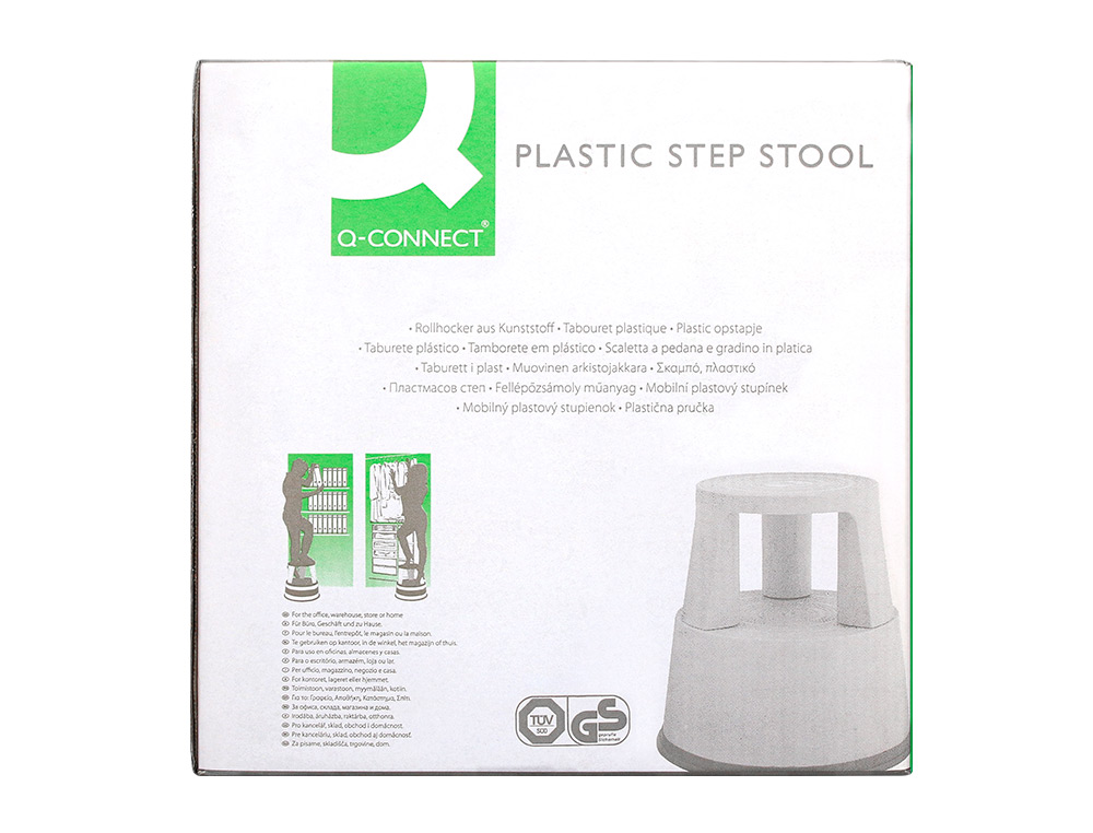 TAMBORETE Q-CONNECT COM RODAS RETRATEIS CINZA