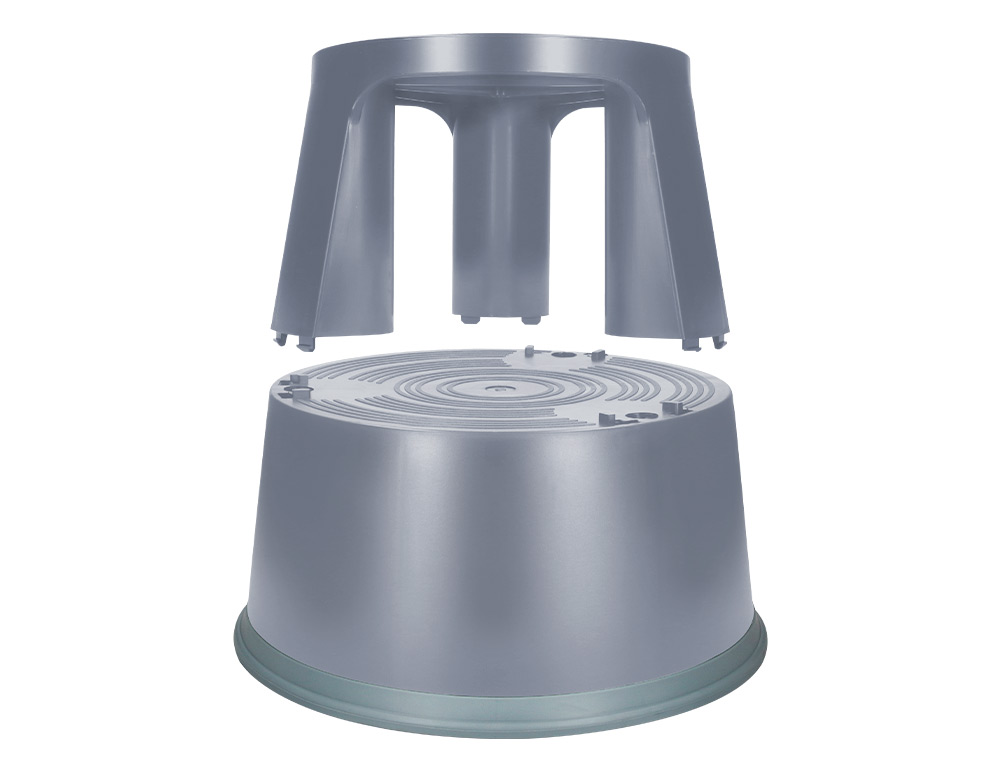 TAMBORETE Q-CONNECT COM RODAS RETRATEIS CINZA