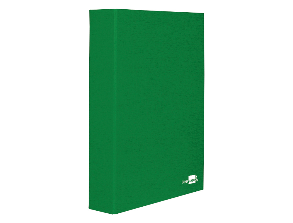 Carpeta de 4 anillas 25mm mixtas liderpapel folio cartonforrado paper coat verde