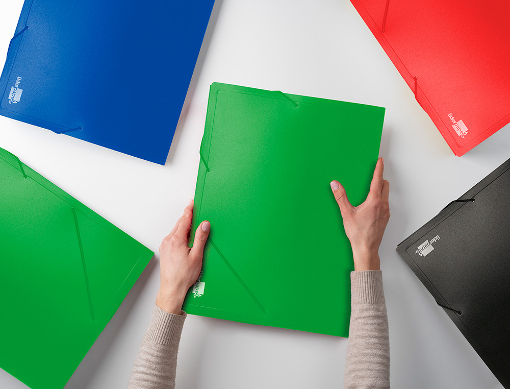 CARPETA LIDERPAPEL PORTADOCUMENTOS 36903 POLIPROPILENO DINA4 VERDE LOMO 50 MM