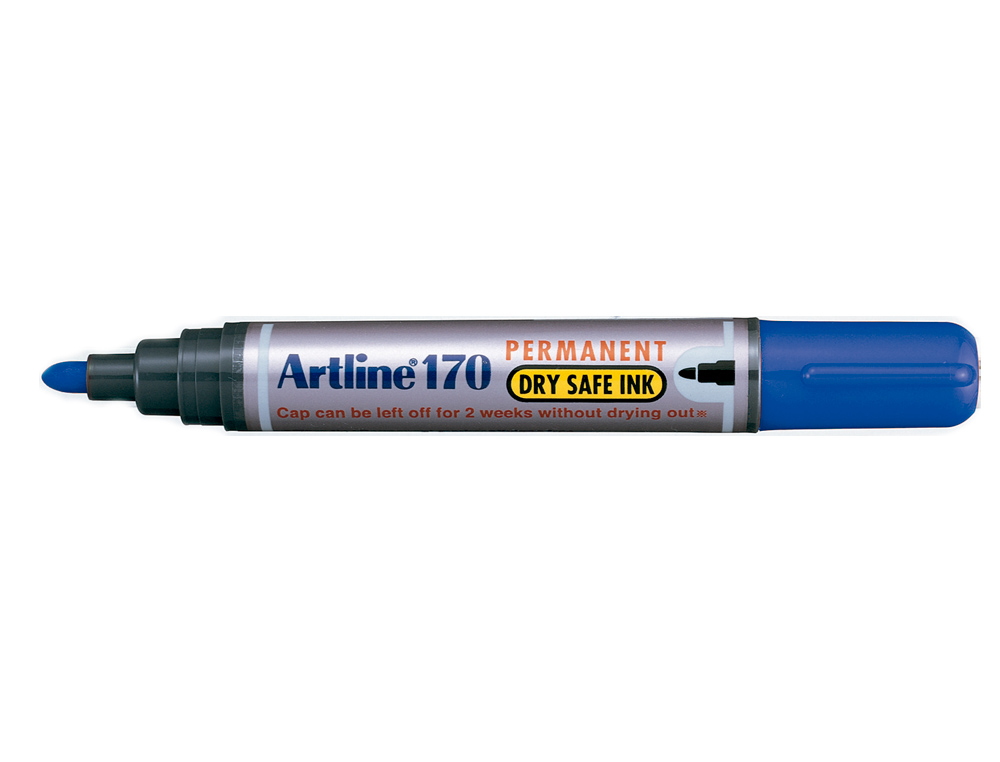 Rotulador artline marcador permanente 170 azul punta redonda 2mm antisecado