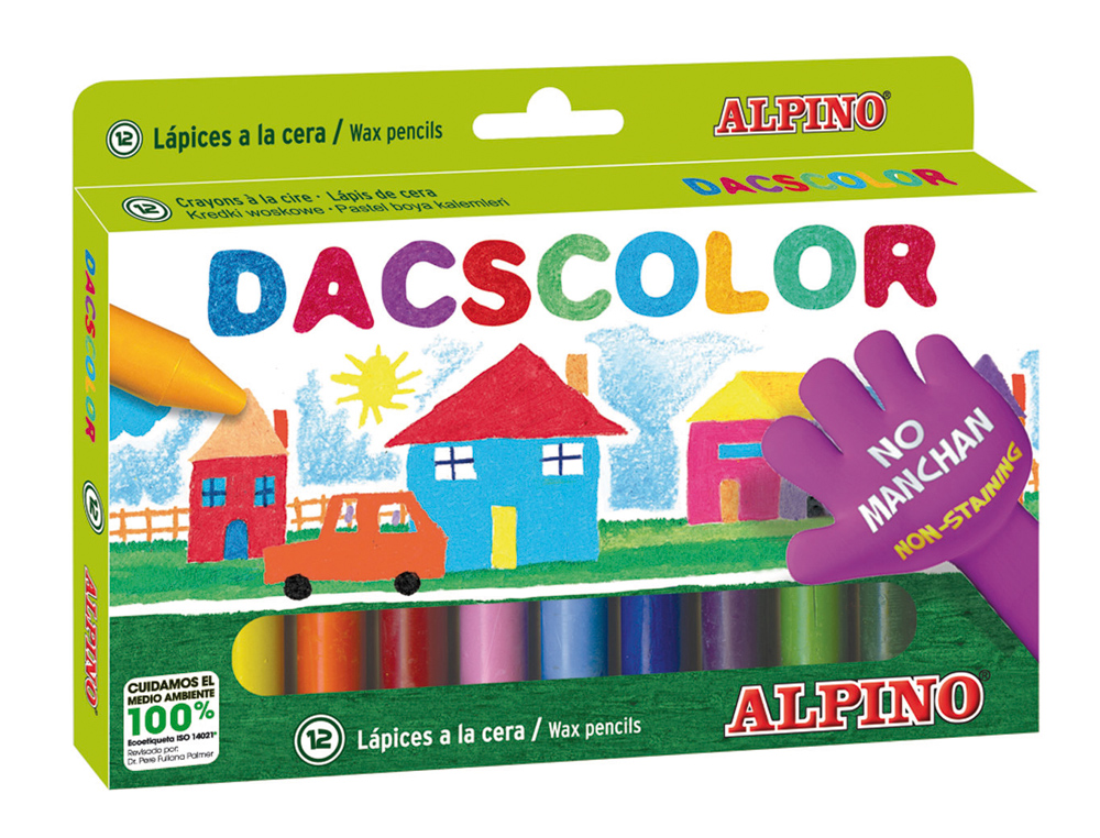 Lapices cera dacscolor caja de 12 colores