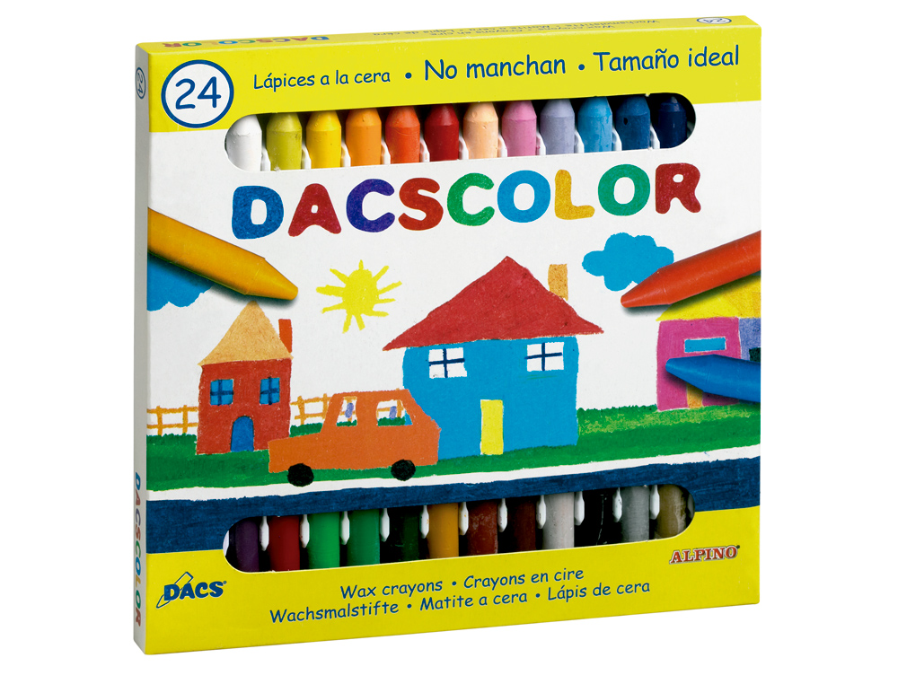 Lapices cera dacscolor caja de 24 colores