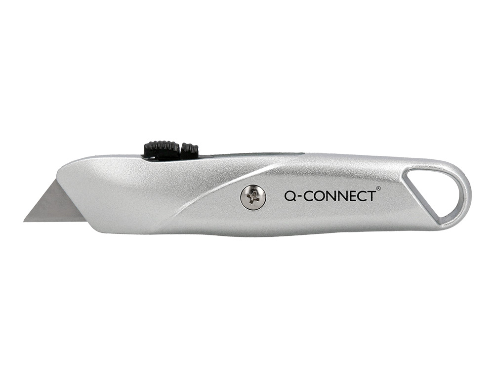CUTER Q-CONNECT METALICO ANCHO RETRACTIL CON MECANISMO DE BLOQUEO CUCHILLA 18 MM XD-53 BLISTER 1 UNIDAD