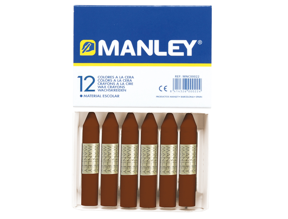 Lapices cera manley unicolor pardo n.29 caja de 12 unidades