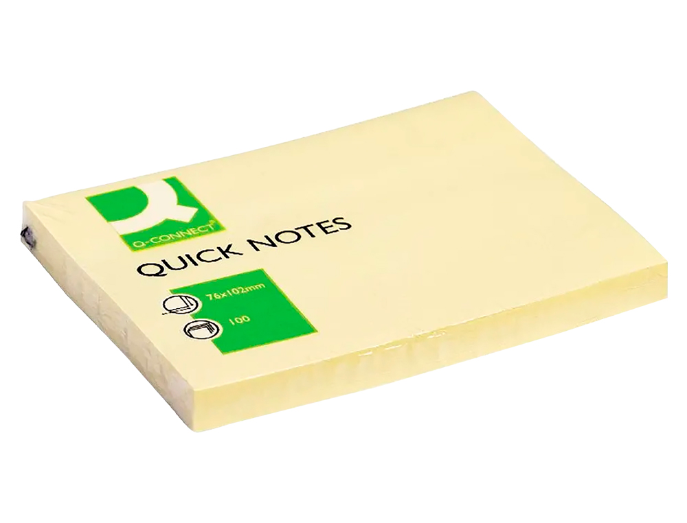 Bloc de notas adhesivas quita y pon q-connect 76x102 mm con 100 hojas