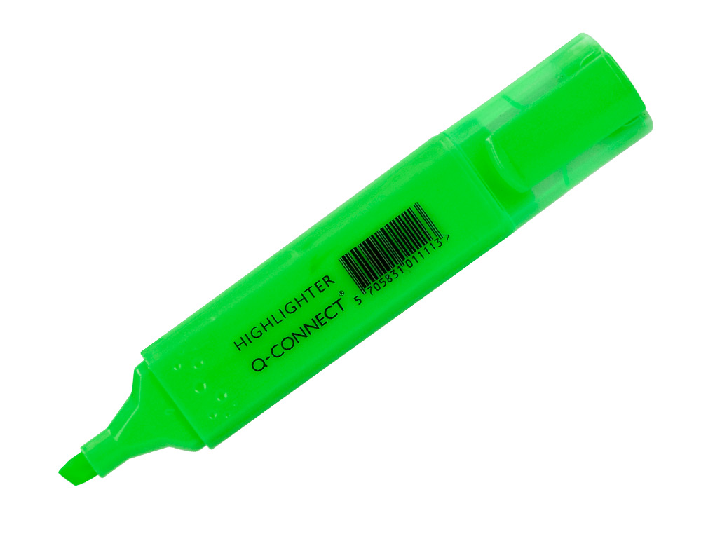 Rotulador q-connect fluorescente verde punta biselada