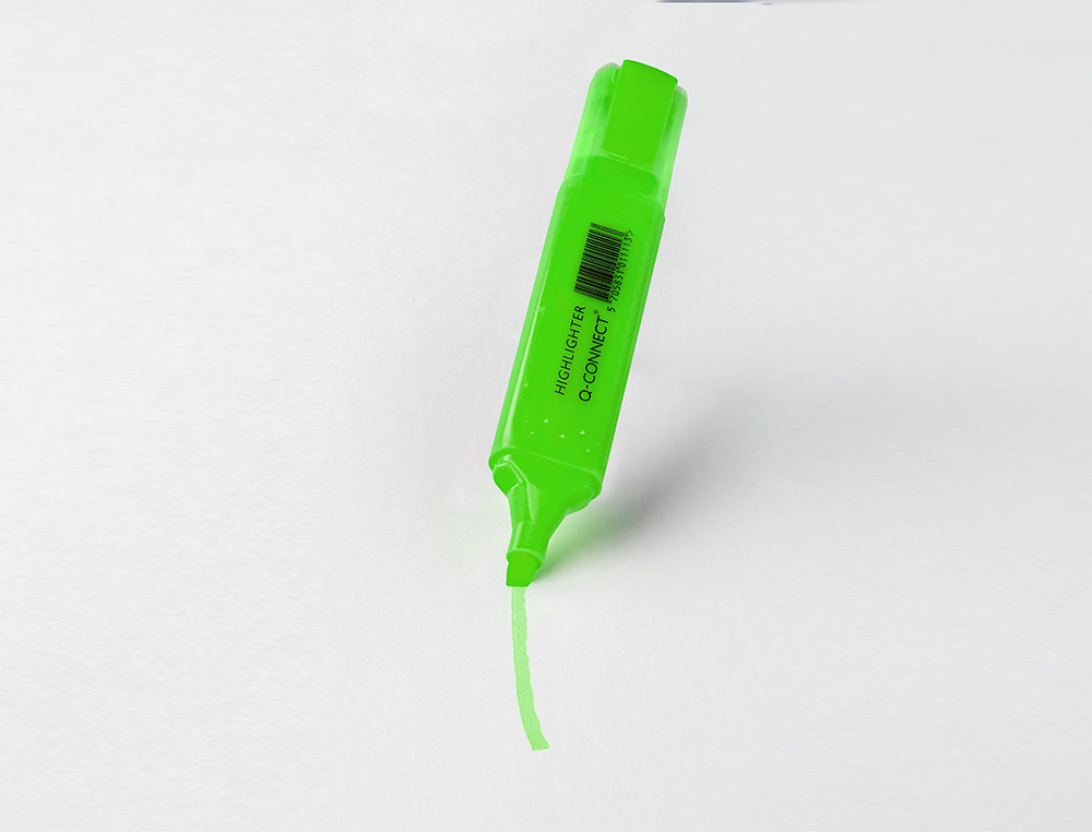 ROTULADOR Q-CONNECT FLUORESCENTE VERDE PUNTA BISELADA