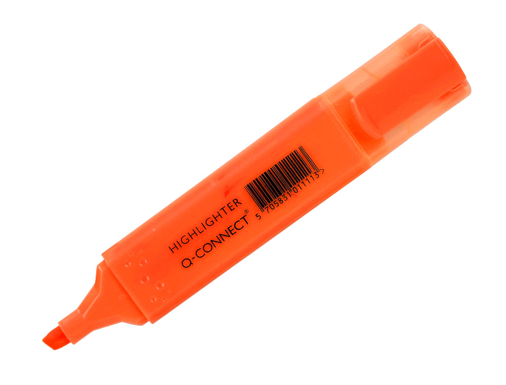 Rotulador q-connect fluorescente naranja punta biselada