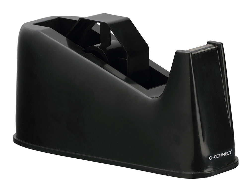 PORTARROLLO SOBREMESA Q-CONNECT PLASTICO PARA CINTAS DE 33 Y 66 MT COLOR NEGRO