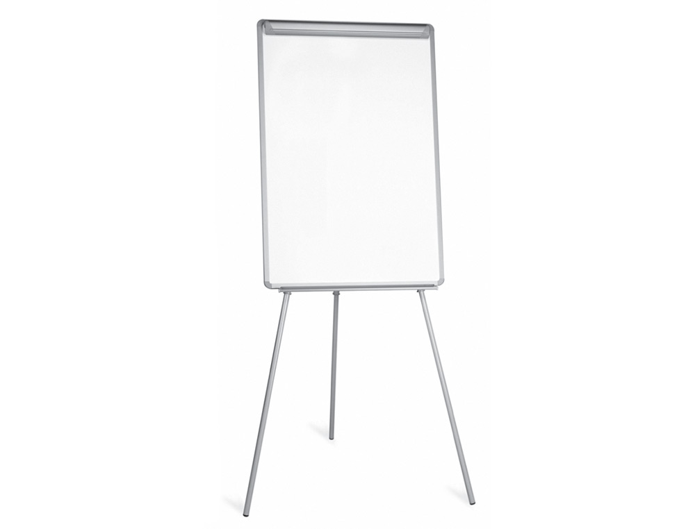 Pizarra blanca q-connect con tripode regulable 90x70x195cm y brazos extensibles para conferencias superficie lacada