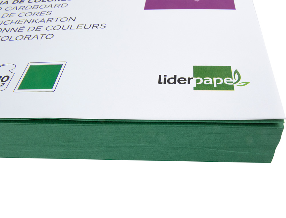 Liderpapel Cartulina A4 180G//M2 Verde Abeto Paquete De 100