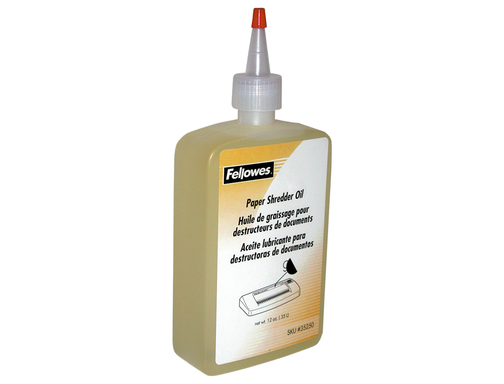 Aceite lubricante fellowes para destructora de documentos bote de 360 ml