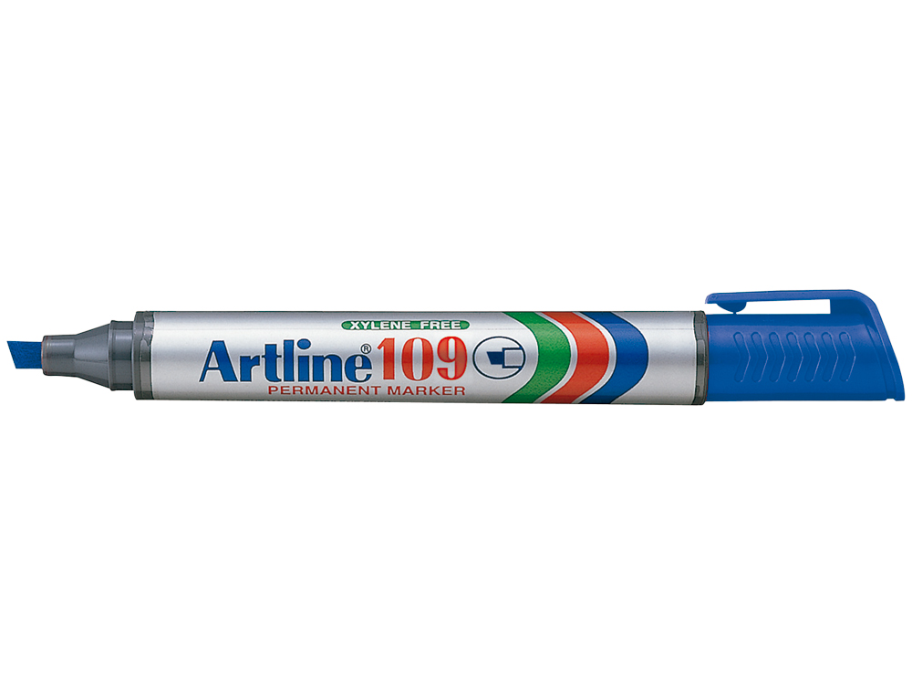 Rotulador artline marcador permanente 109 azul punta biselada