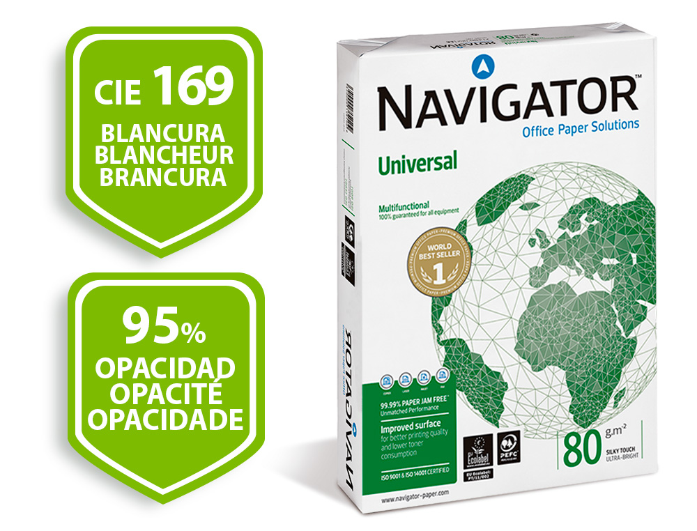 Papel fotocopiadora navigator din a3 80 gramos papel multiuso ink-jet y laserpaquete de 500 hojas