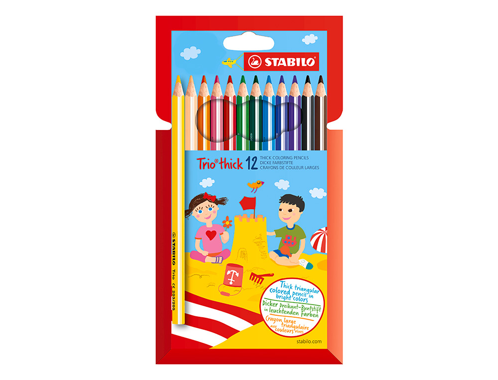 Lapices de colores stabilo trio caja de 12 colores