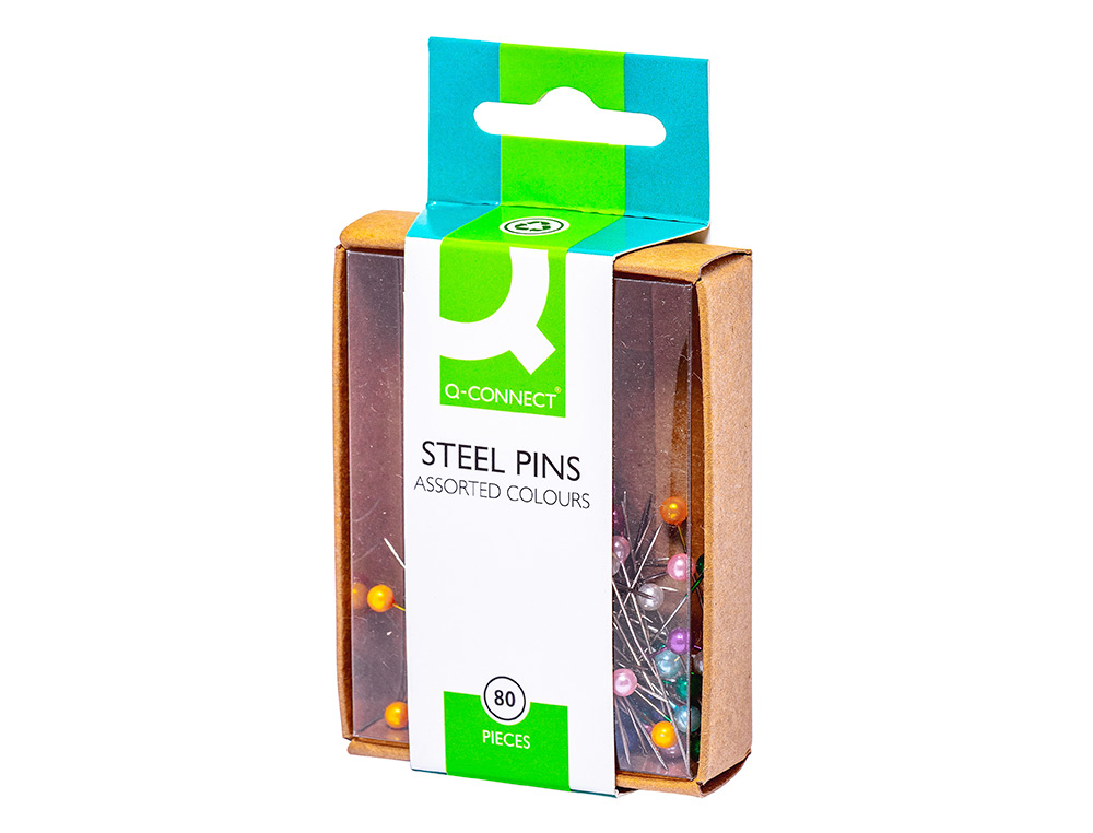 Agujas señalizadoras q-connect caja de 80 unidades colores surtidos
