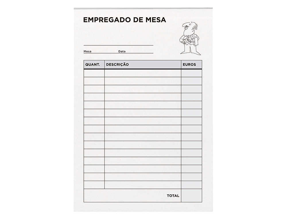 BLOCO EMPREGADO DE MESA DUPLICADO 105X155 MM