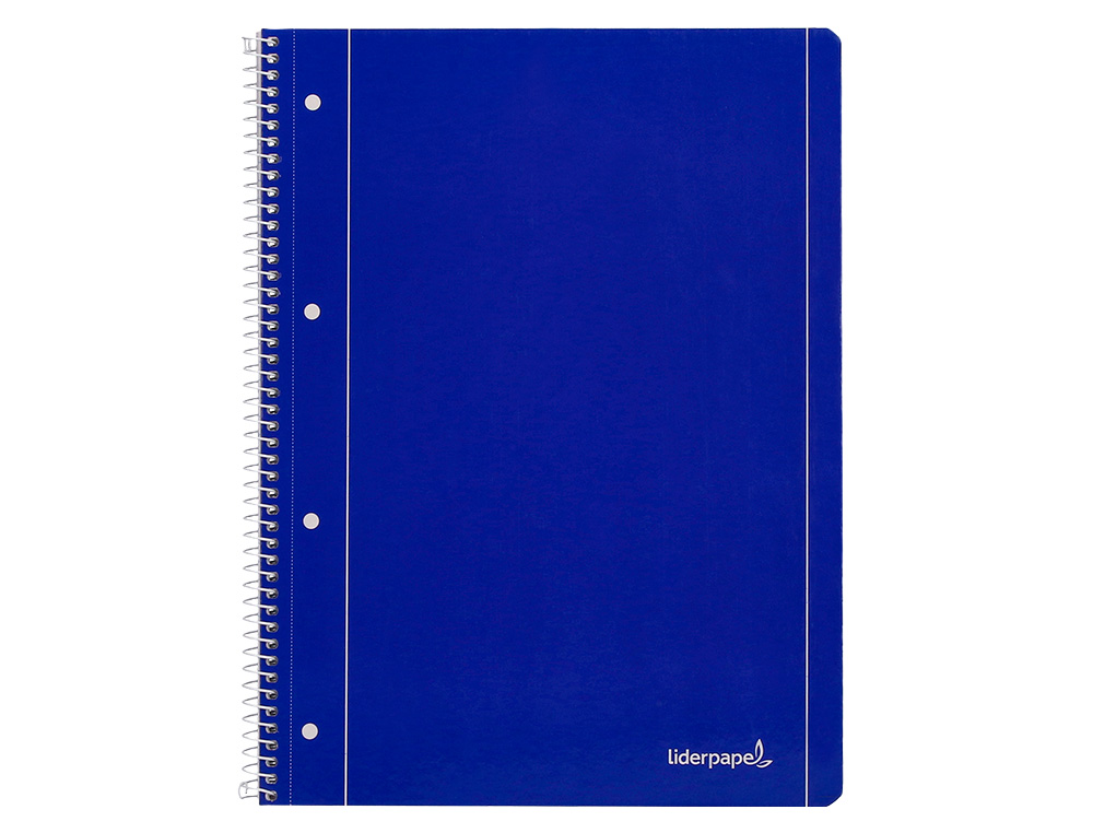 Cuaderno espiral liderpapel a4 micro serie azul tapa blanda 80h 80 gr cuadro5mm con margen 4 taladros azul