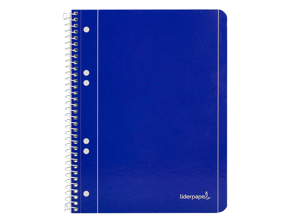 Cuaderno espiral liderpapel a5 micro serie azul tapa blanda 80h 75 gr cuadro5mm 6 taladros azul