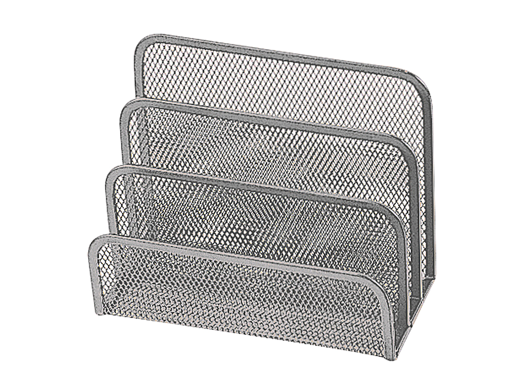 Soporte para cartas q-connect metalico rejilla gris 170x135x83 mm