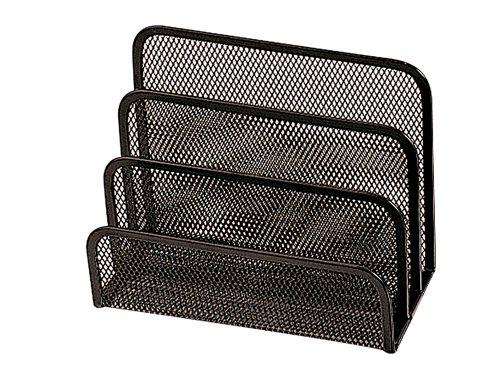 Soporte para cartas q-connect metalico rejilla negro 170x135x83mm