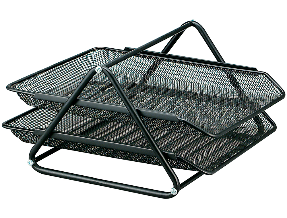 Bandeja sobremesa metalica q-connect rejilla gxa100 negra2 bandejas movibles 300x185x350 mm