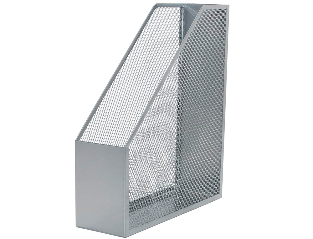 Revistero metalico q-connect rejilla gxa29 gris 87x295x250 mm