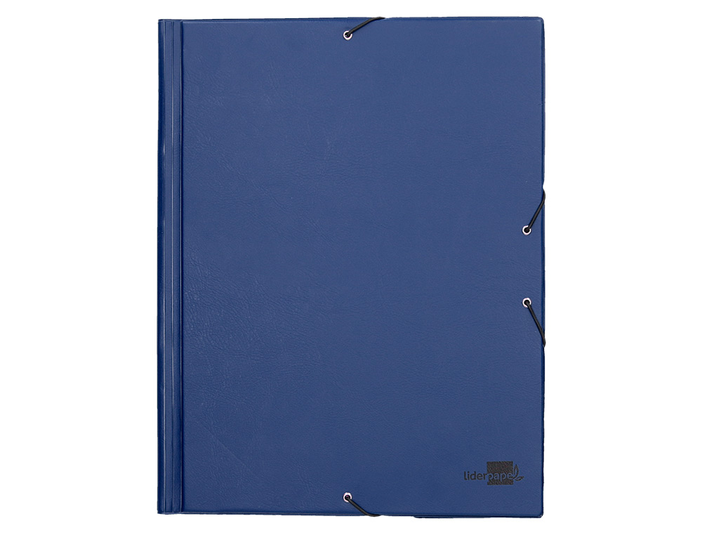 Carpeta liderpapel gomas folio solapas plastico azul