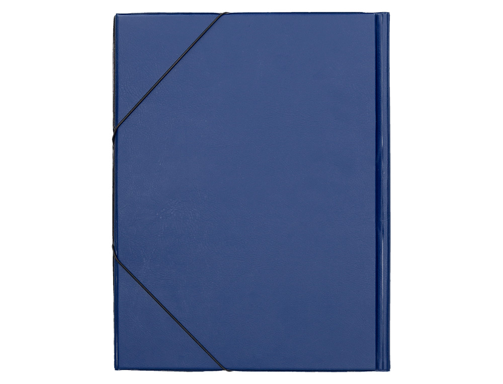 CARPETA LIDERPAPEL GOMAS TRES SOLAPAS PLASTICO FOLIO COLOR AZUL
