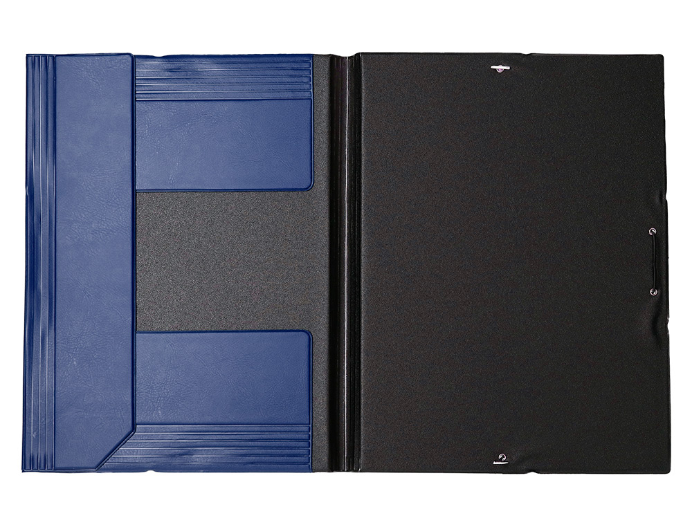 CARPETA LIDERPAPEL GOMAS TRES SOLAPAS PLASTICO FOLIO COLOR AZUL