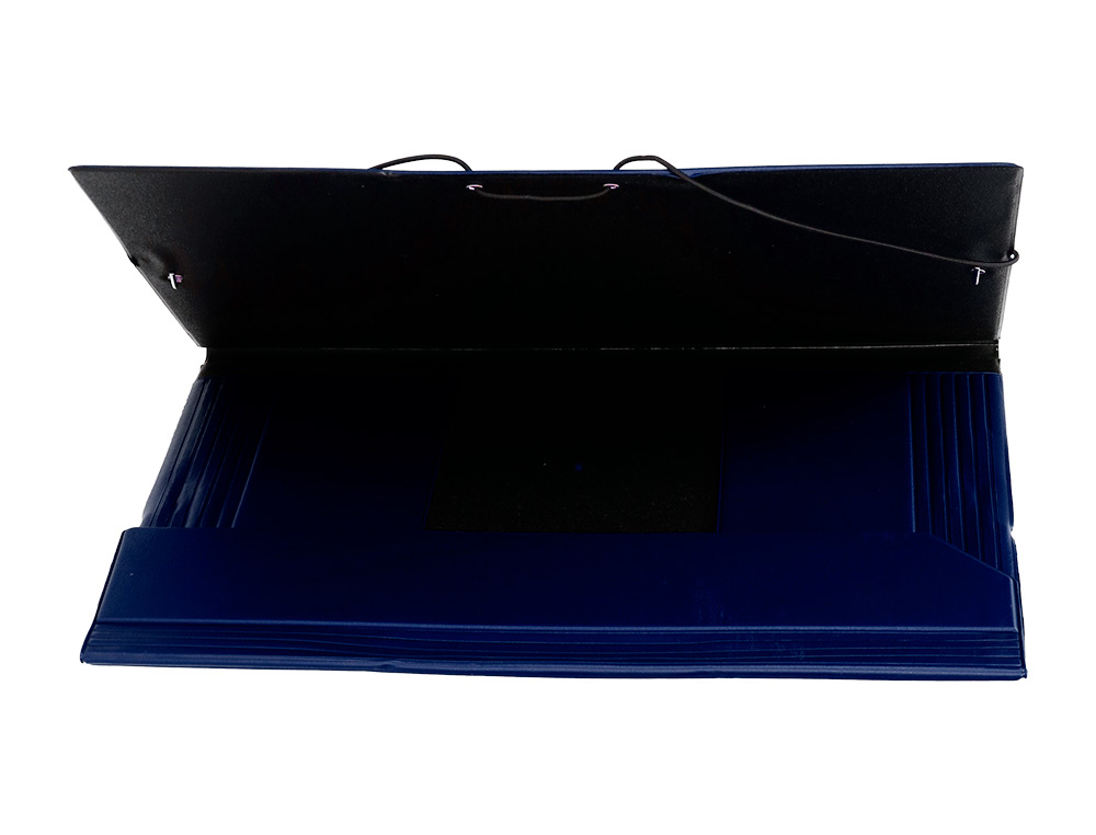 CARPETA LIDERPAPEL GOMAS TRES SOLAPAS PLASTICO FOLIO COLOR AZUL