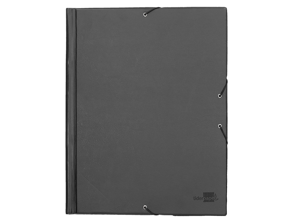 Carpeta liderpapel gomas folio solapas plastico negra