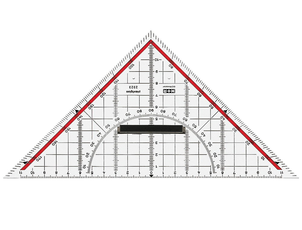 Escuadra m+r geometria 25 cm plastico cristal