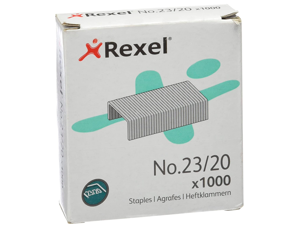 Grapas rexel 23/20 acero caja 1000 unidades