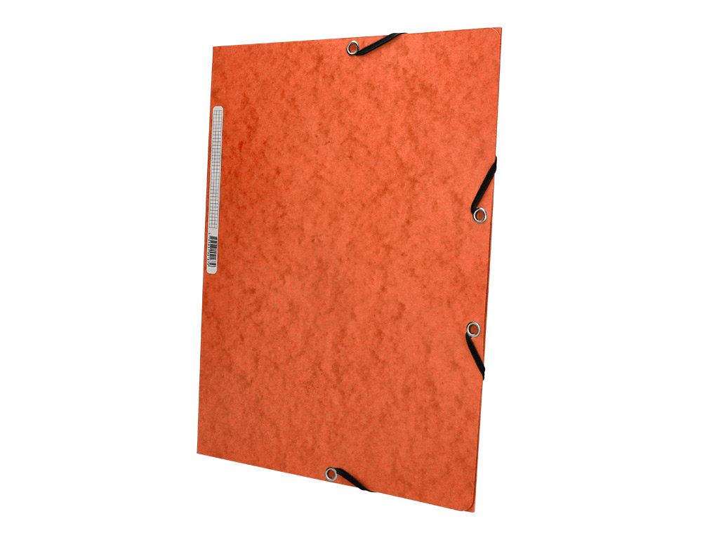 CARPETA Q-CONNECT GOMAS KF02170 CARTON SIMIL-PRESPAN SOLAPAS 320X243 MM NARANJA