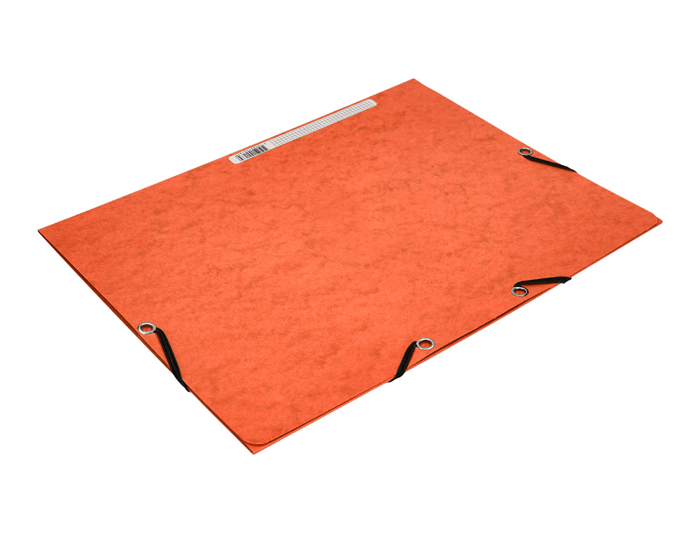 CARPETA Q-CONNECT GOMAS KF02170 CARTON SIMIL-PRESPAN SOLAPAS 320X243 MM NARANJA