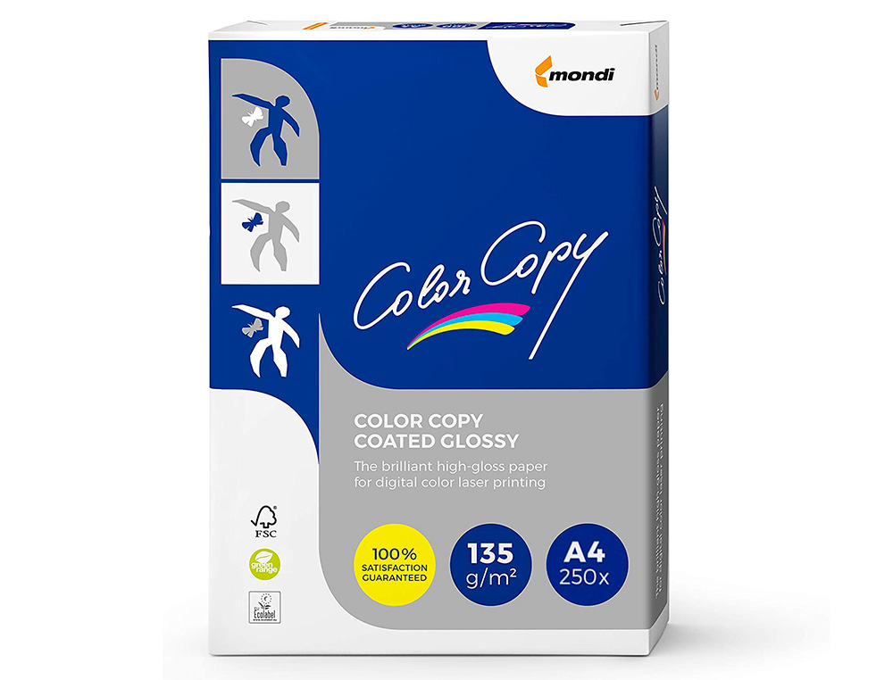 Papel fotocopiadora color copy glossy din a4 135 gramos paquete 250 hojas