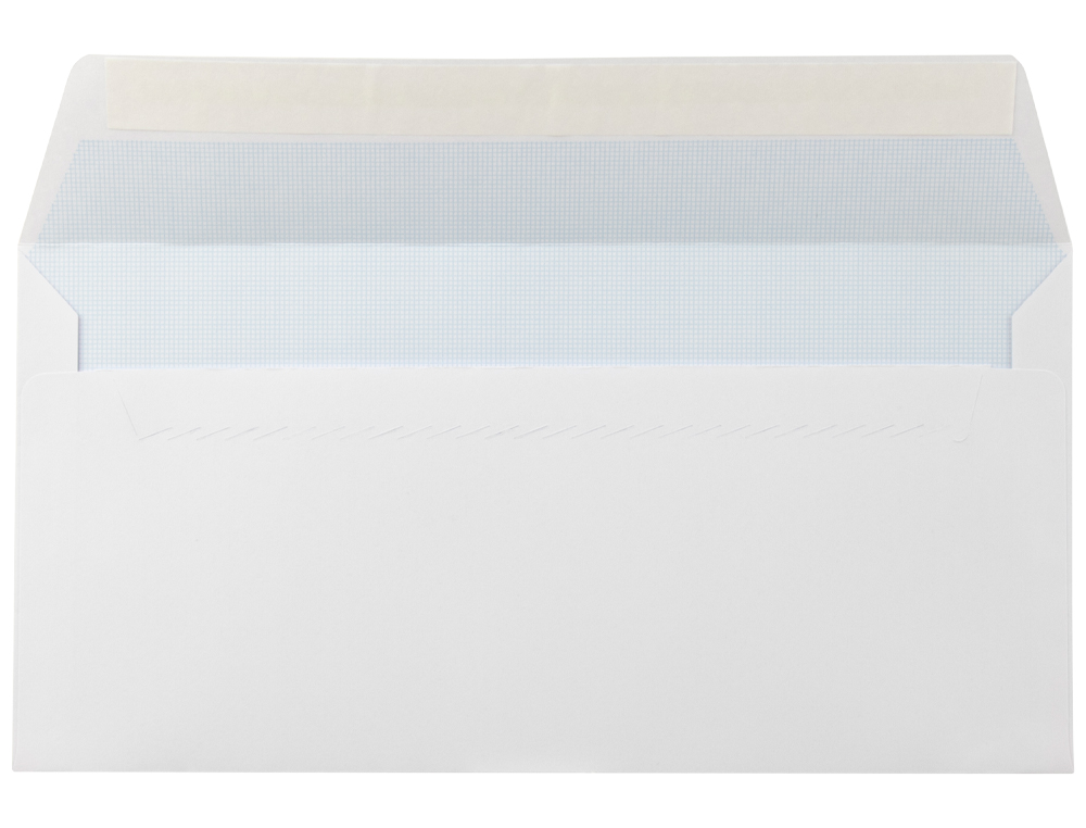 SOBRE LIDERPAPEL N.5 BLANCO AMERICANO 115X225MM TIRA DE SILICONA OPEN SYSTEM CAJA DE 500 UNIDADES