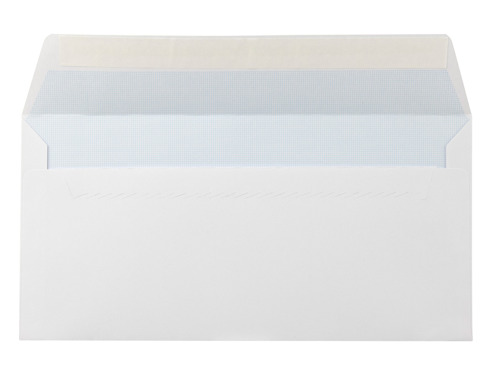 SOBRE LIDERPAPEL N.5 BLANCO AMERICANO 115X225MM TIRA DE SILICONA OPEN SYSTEM CAJA DE 500 UNIDADES