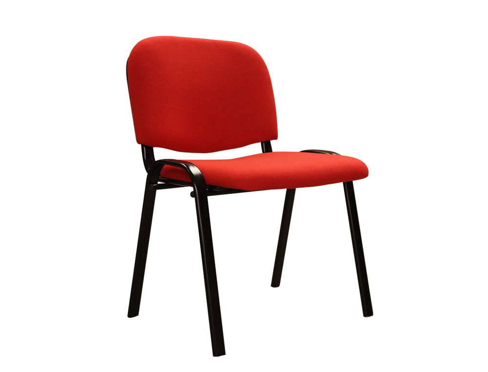 Silla apilable q-connect brazos cortos tapizada sin rueds 910 mm alto 460 mm largo440 mm profundidad roja