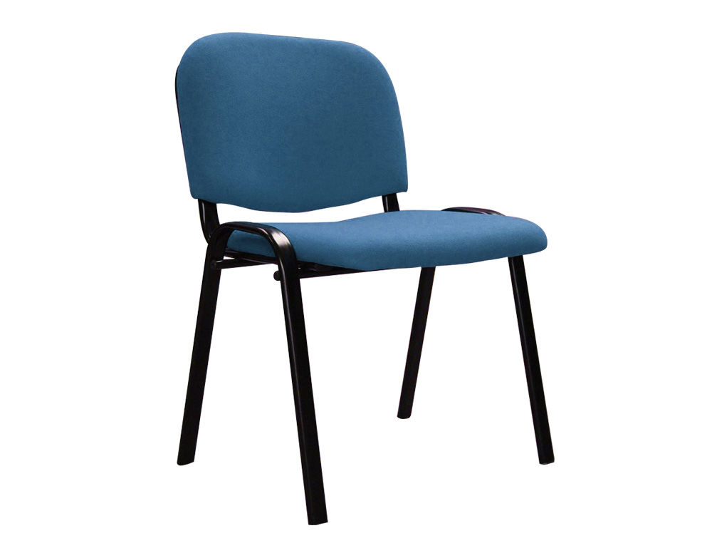 Silla apilable q-connect brazos cortos tapizada sin ruedas 910 mm alto 460mm largo440 mm profundidad azul