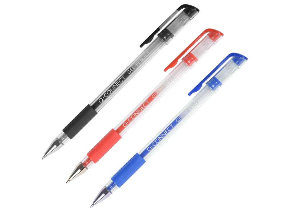 BOLIGRAFO Q-CONNECT TINTA GEL ROJO 0,7 MM SUJECION DE CAUCHO