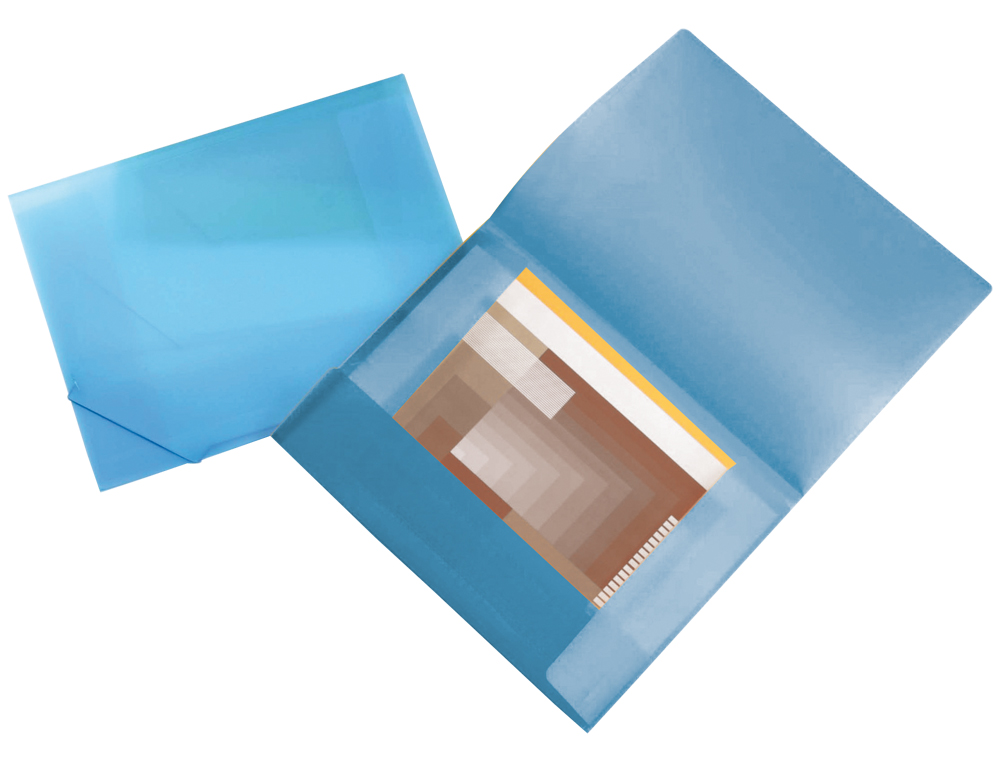 Carpeta liderpapel portadocumentos 44802 solapas polipropileno din a3 azul translucido lomo flexible