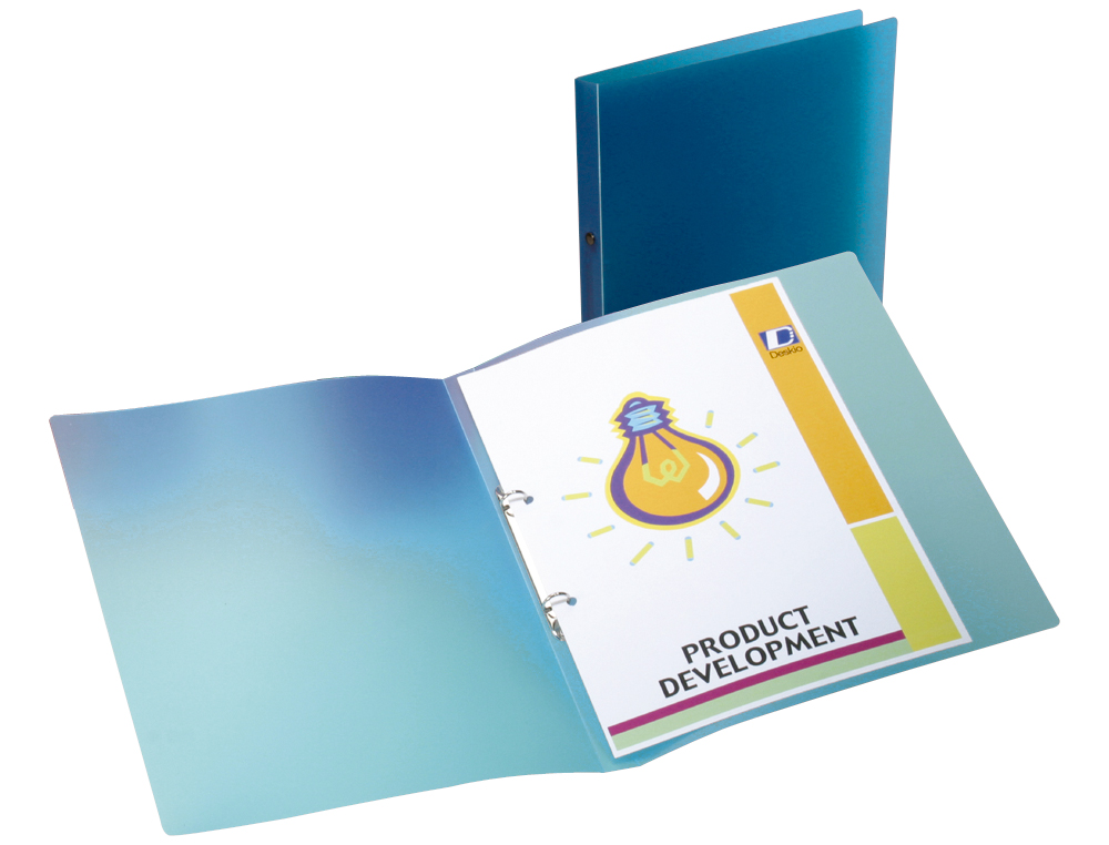 Carpeta liderpapel 2 anillas redondas mini 15 mm 49072 polipropileno din a4 azul translucido