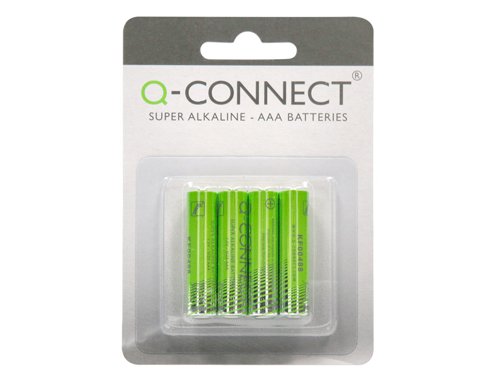 PILHA Q-CONNECT ALCALINA AAA BLISTER COM 4 UNIDADES