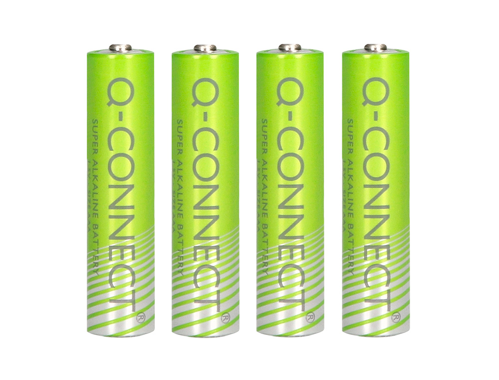 PILHA Q-CONNECT ALCALINA AAA BLISTER COM 4 UNIDADES