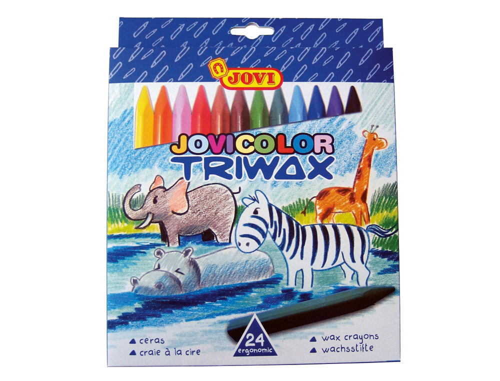 Lapices cera jovicolor triangular triwax 24 unidades colores surtidos