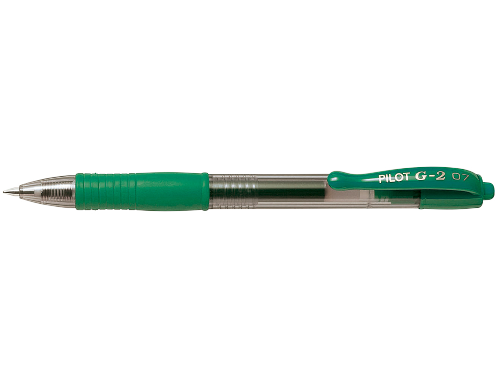 Boligrafo pilot g-2 verde tinta gel retractil sujecion de caucho